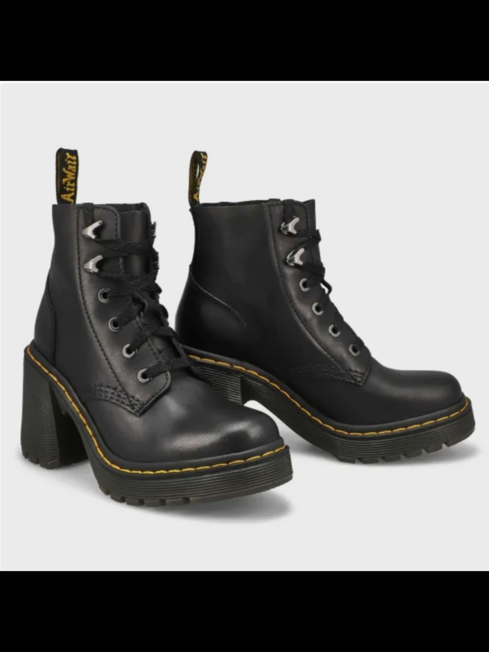 Dr. Martens Jesy Black Lace-Up Platform Heel Boots
